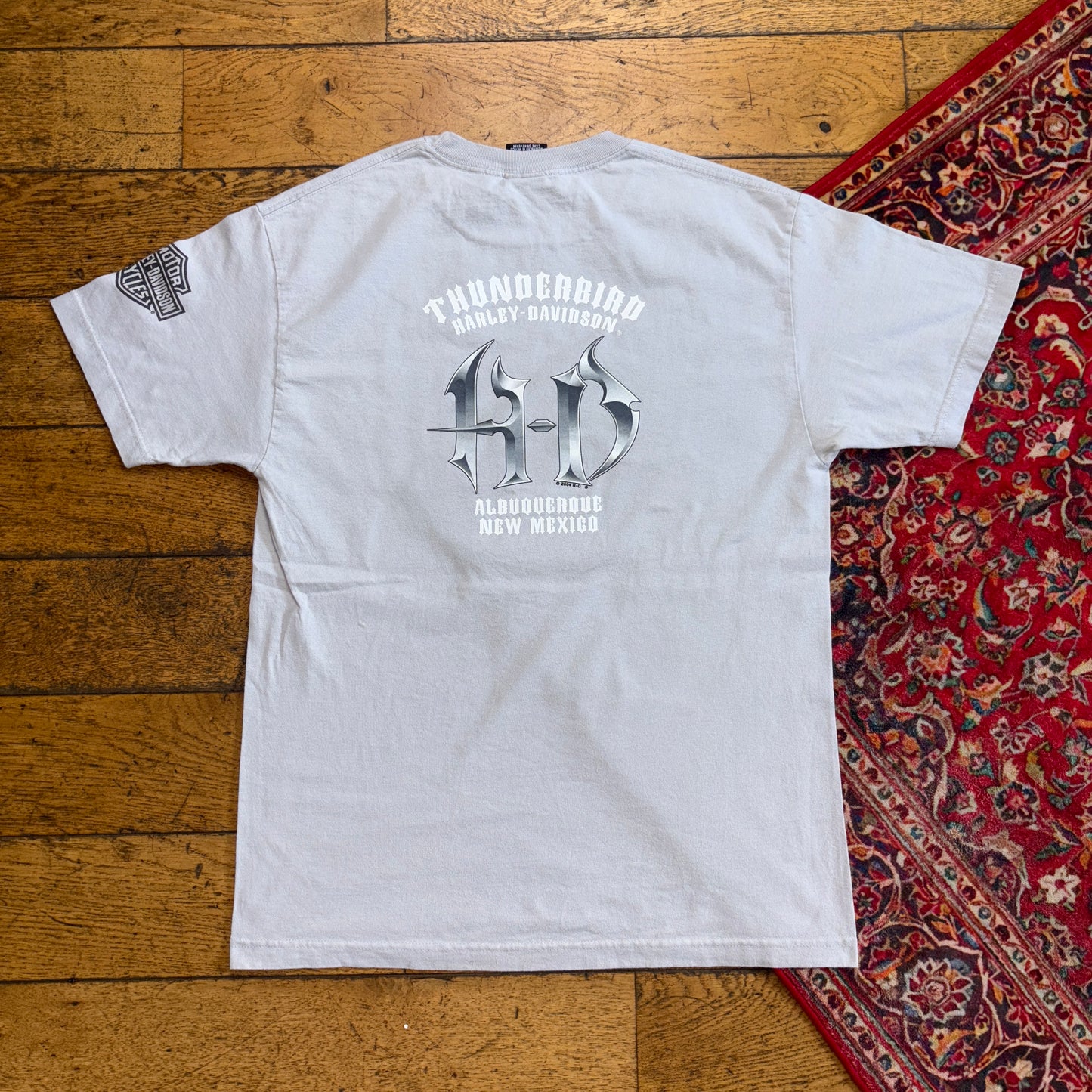 Vintage Harley Davidson Skull Grey Graphic T-Shirt - S