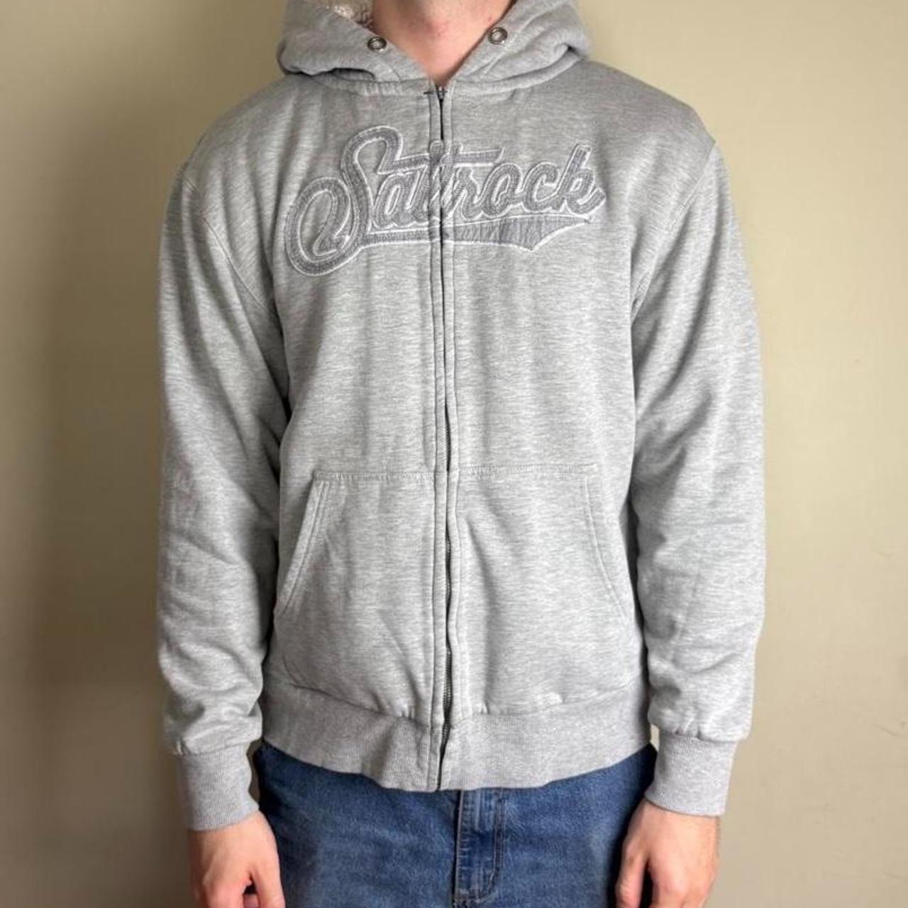 Vintage Saltrock Fleece Lined Grey Surfwear Hoodie Sweatshirt - L