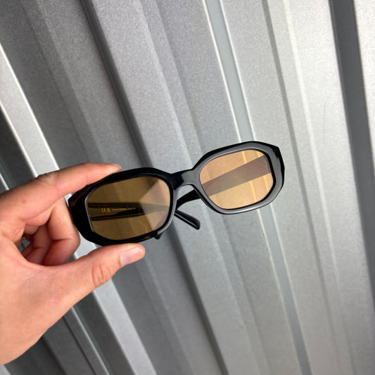 Meller Polarised Black Orange Lens Square Sunglasses