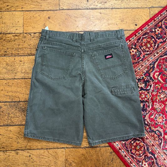 Vintage Dickies Green Workwear Carpenter Baggy Shorts - 36