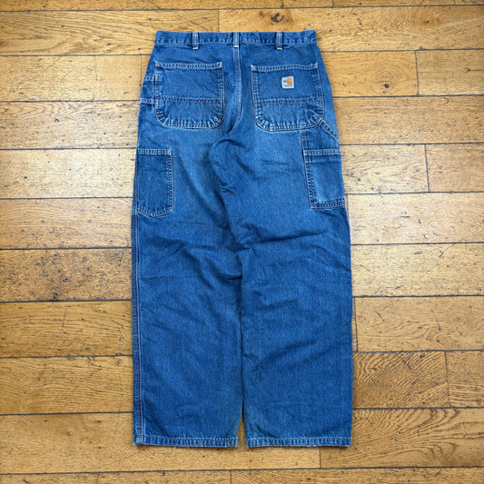 Vintage Carhartt Blue Workwear Carpenter Baggy Jeans - 32