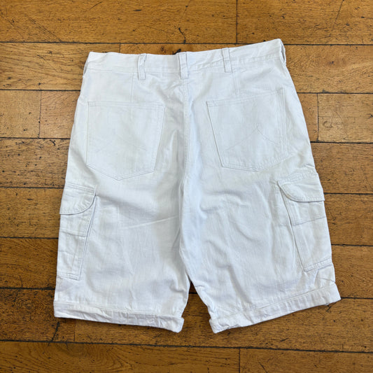 Vintage Rocawear Embroidered White Cargo Hip Hop Baggy Shorts Jorts - 38