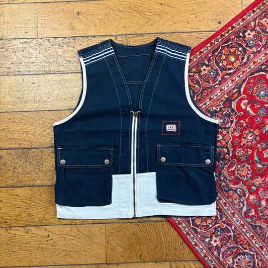 Vintage Ink Navy Gilet Hunting Vest - S