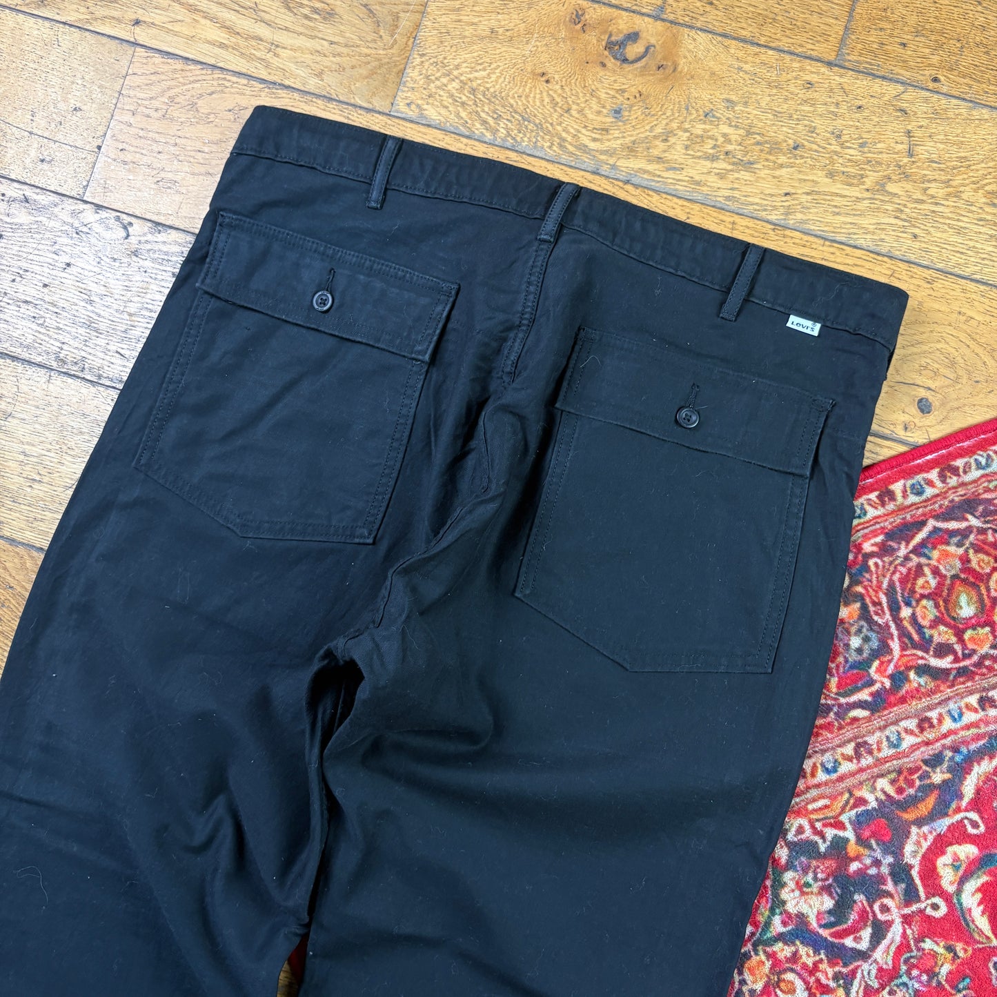 Vintage Levis Black Fatigue Pants Trousers - 38
