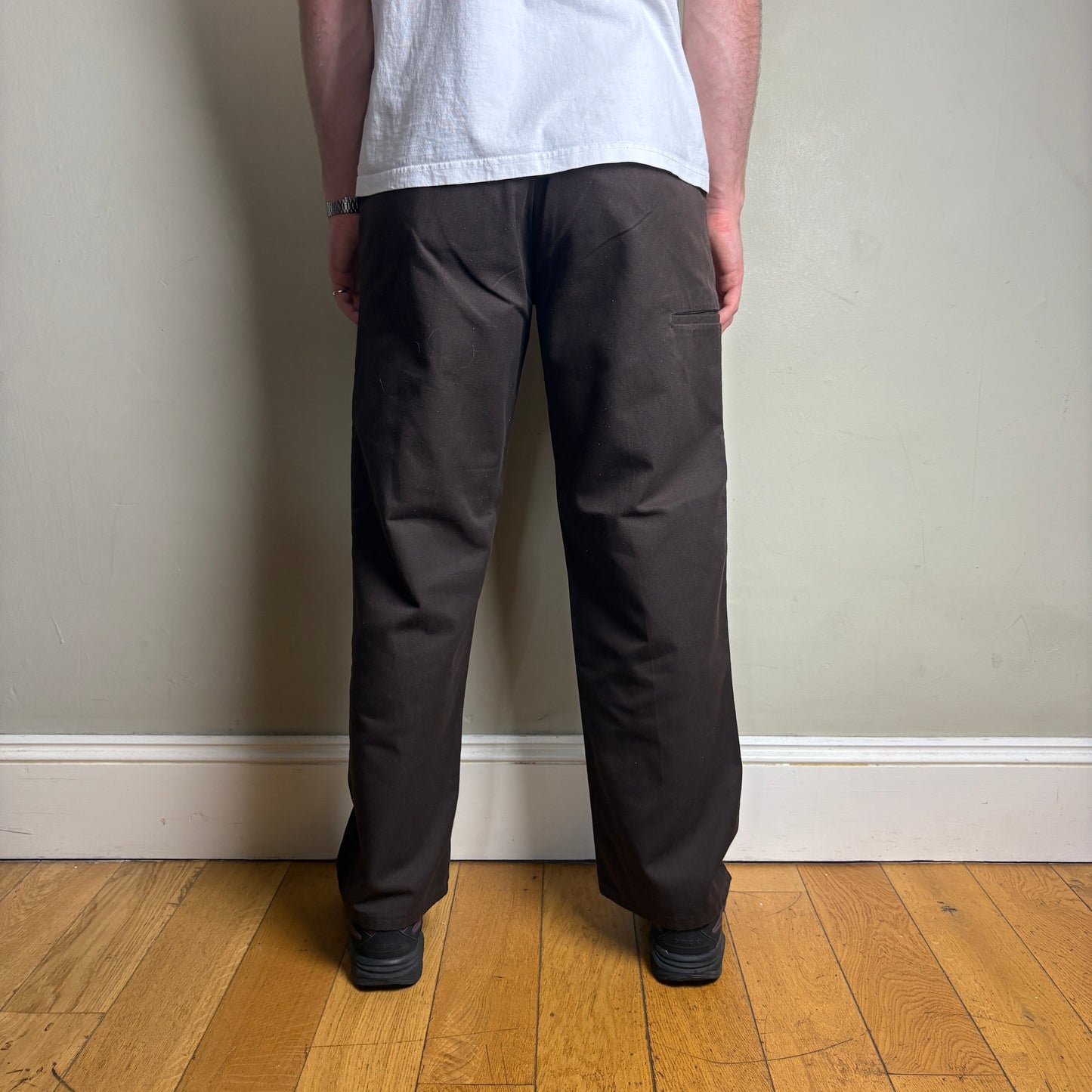 Vintage Dickies Brown Double Knee 874 Workwear Skate Chino Trousers - 32S