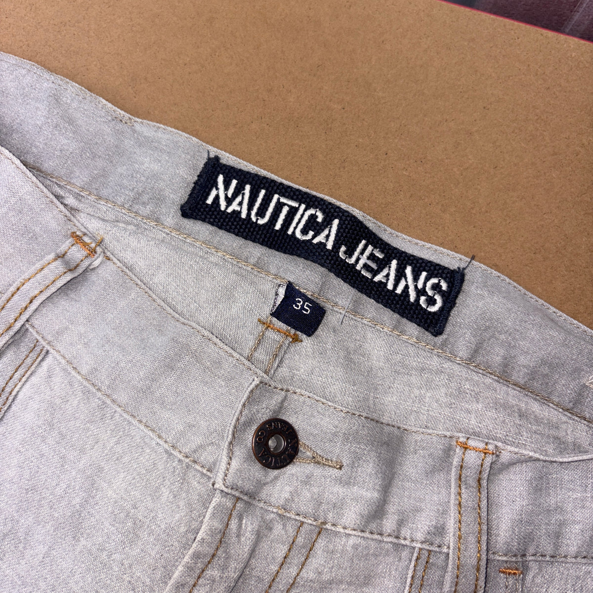Nautica Grey Embroidered Hip Hop Y2K Baggy Jeans - 35S