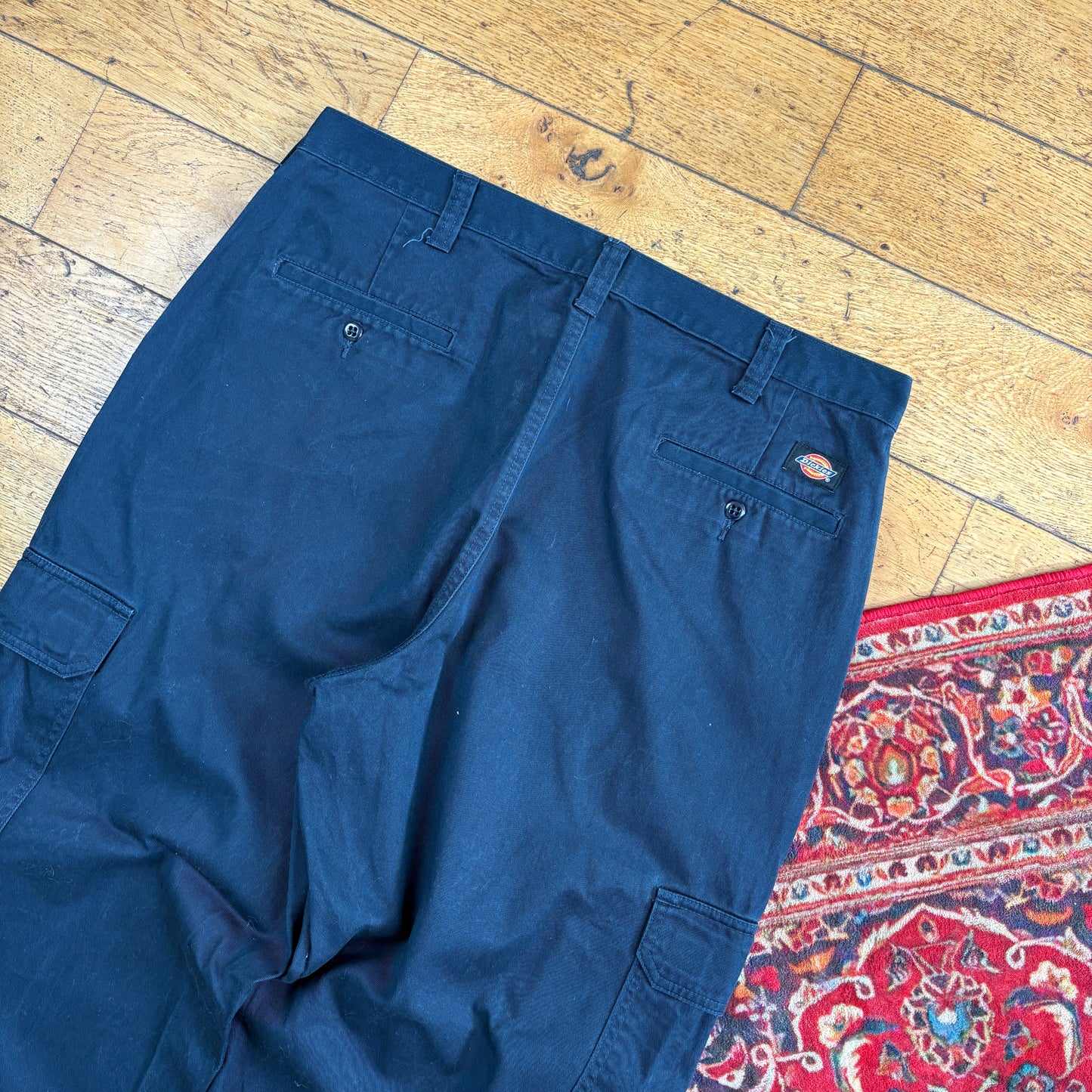 Vintage Dickies 874 Navy Baggy Skate Chino Cargo Trousers - 36