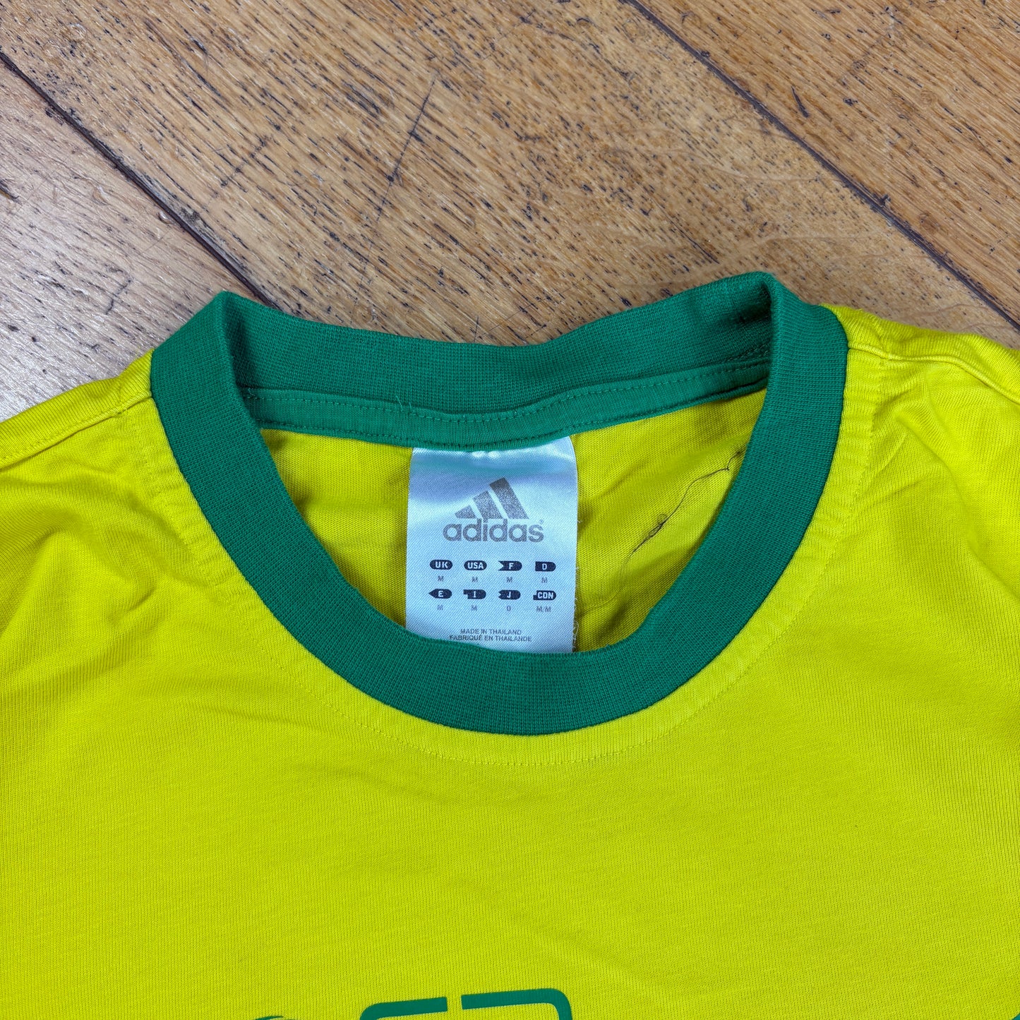 Vintage Adidas Yellow Green Brazil T-Shirt - S