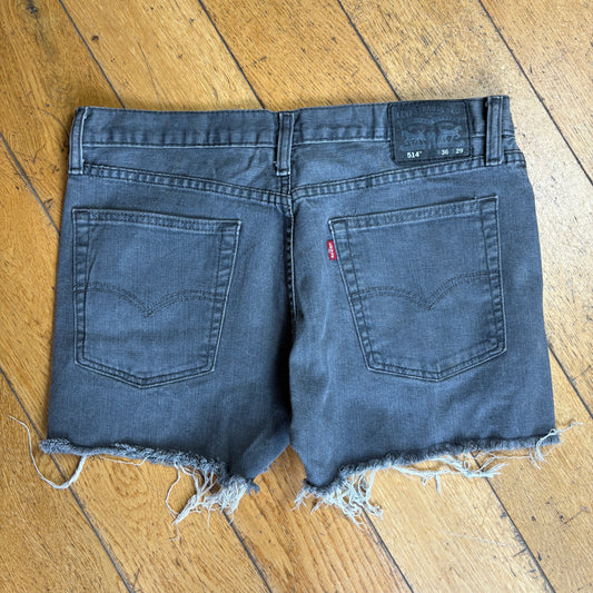 Vintage Levis 514 GRey Micro Denim Shorts - Size 16
