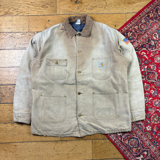 Vintage 1989 Carhartt Brown Michigan Chore Workwear Jacket - XL