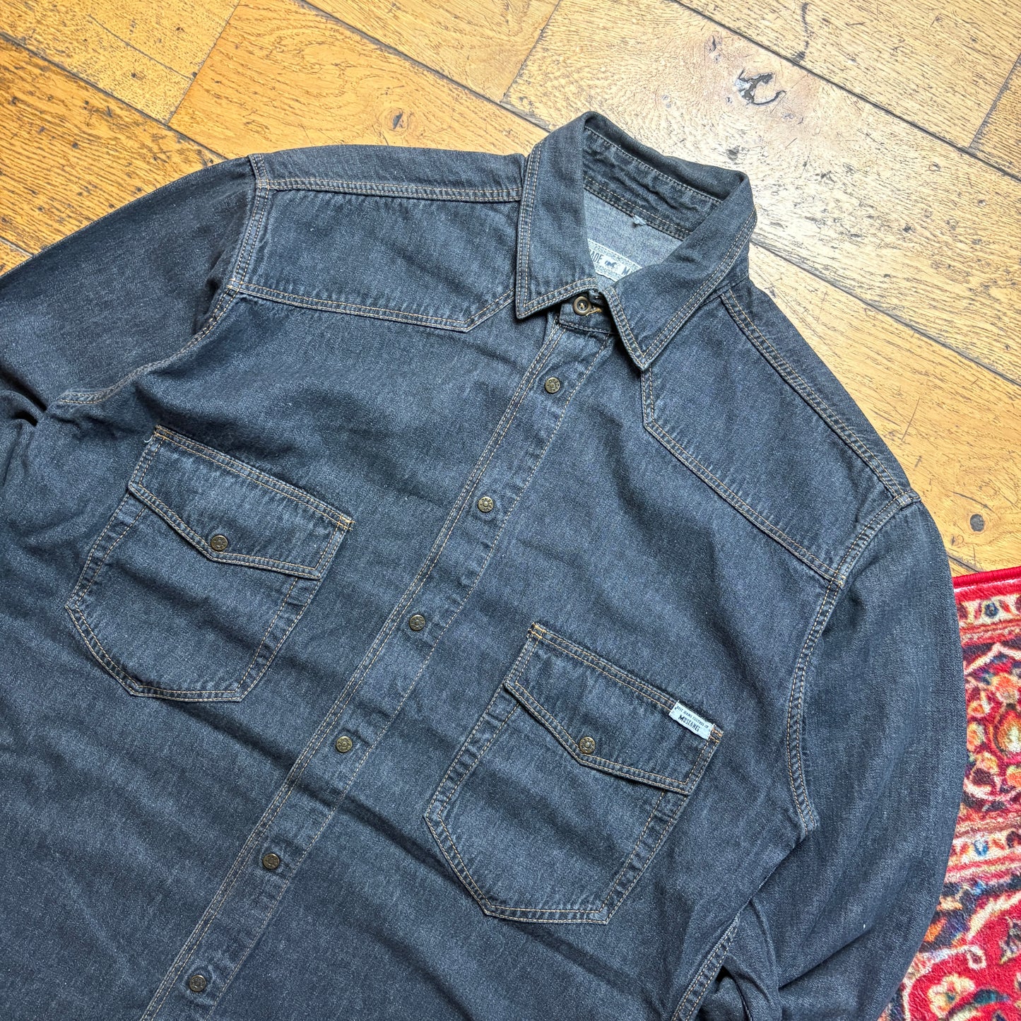Vintage Mustang Grey Denim Shirt - L