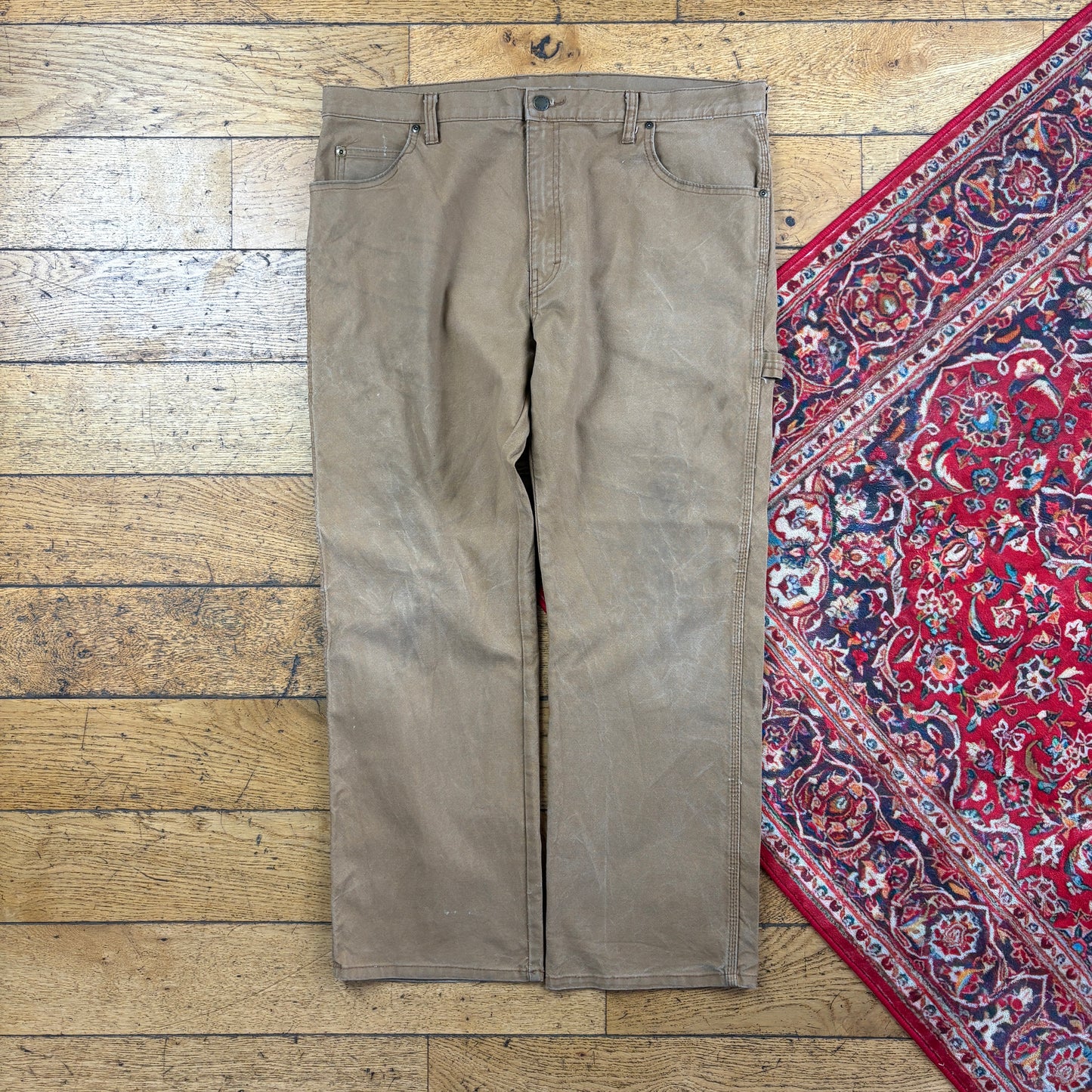 Vintage Dickies Brown Workwear Carpenter Baggy Trousers - 36