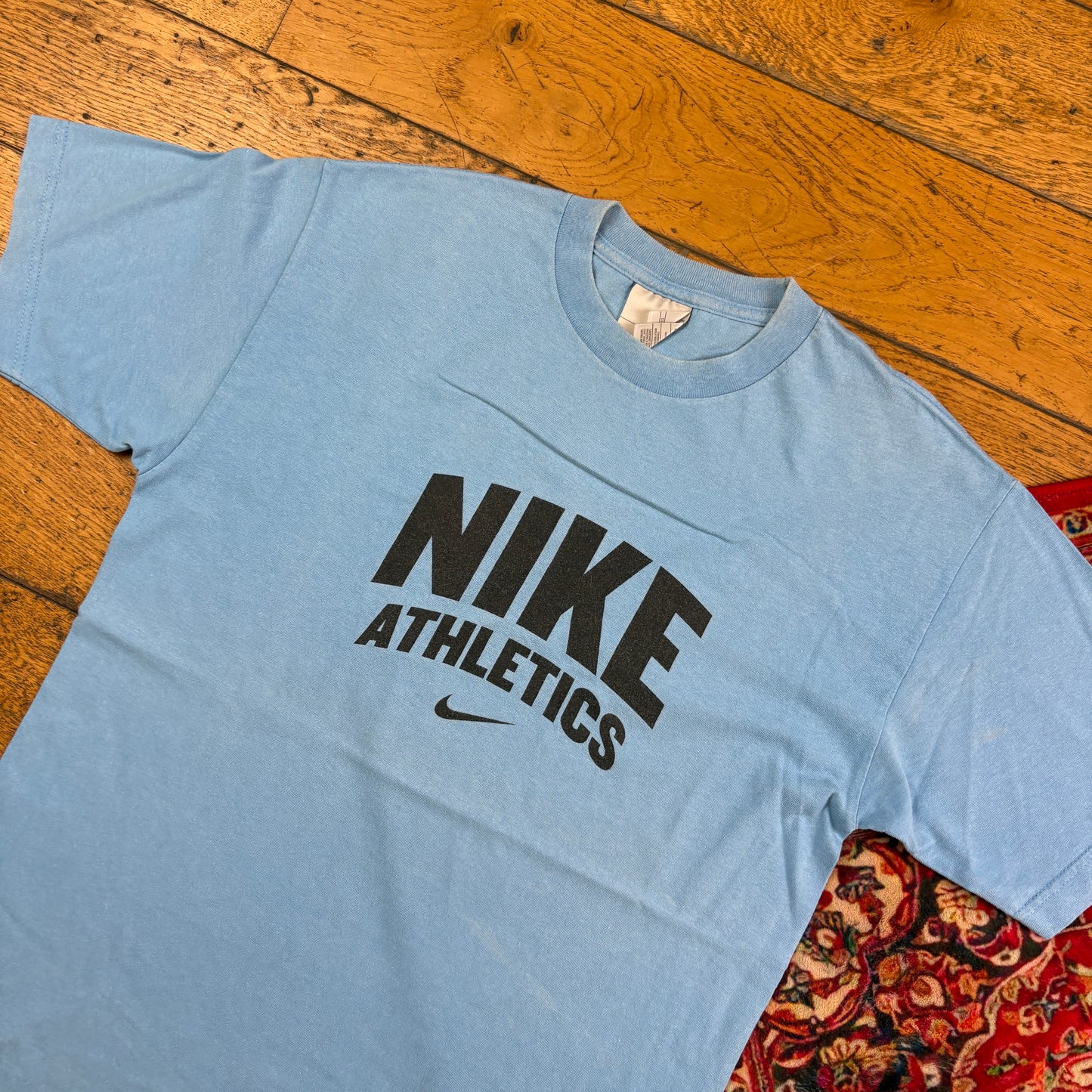 Vintage Nike Athletics Blue Graphic T-Shirt - XS