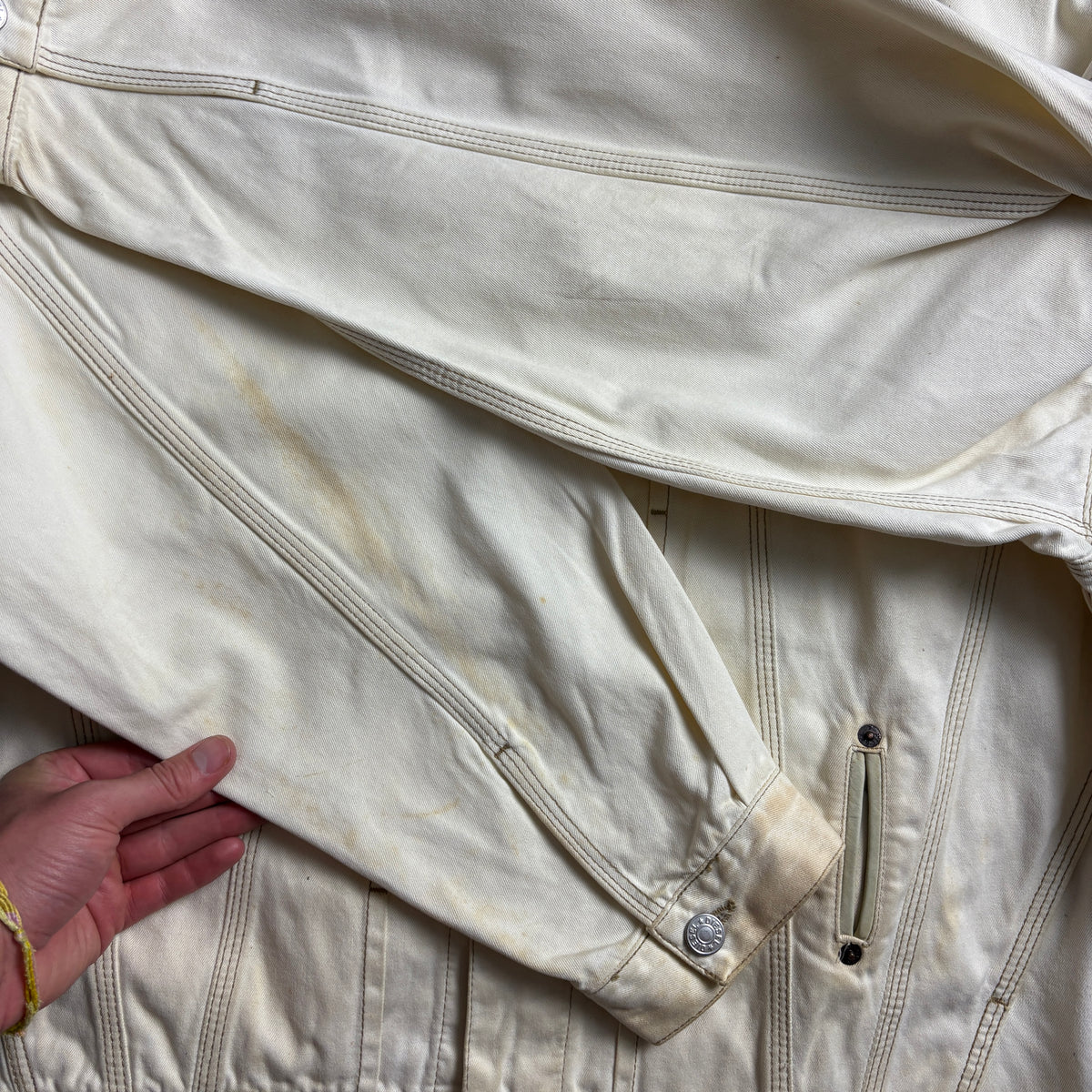 Vintage Diesel Cream Trucker Workwear Utility Jacket - XL
