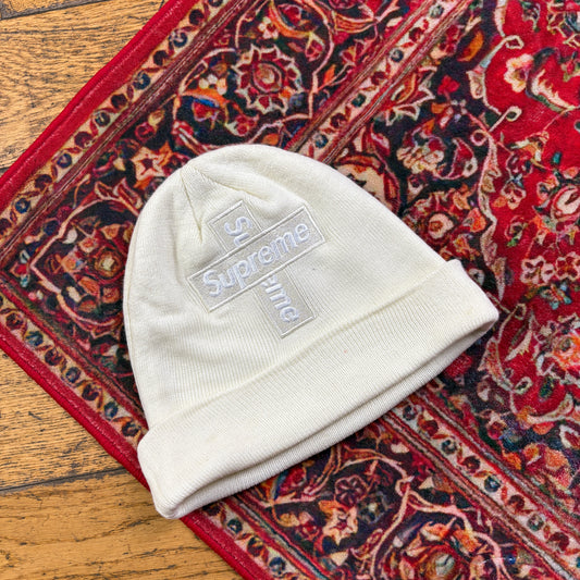 Vintage Supreme New Era Box Logo Cream Beanie