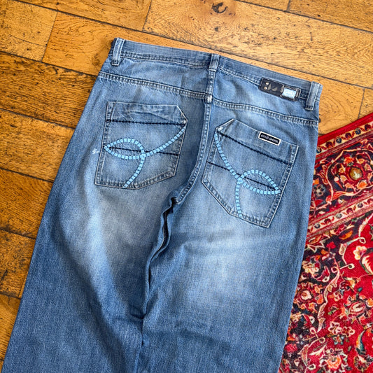 Copy of Vintage Ecko Unltd Blue Embroidered Y2K Hip Hop Baggy Jeans - 36R