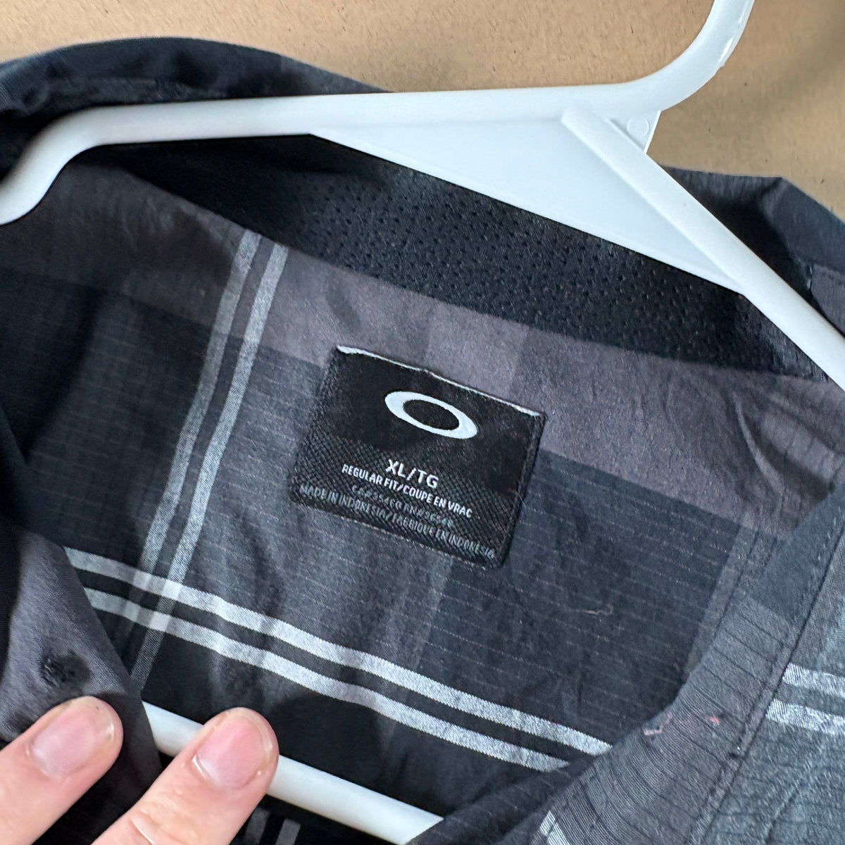 Oakley Black Grey Check Shirt - XL