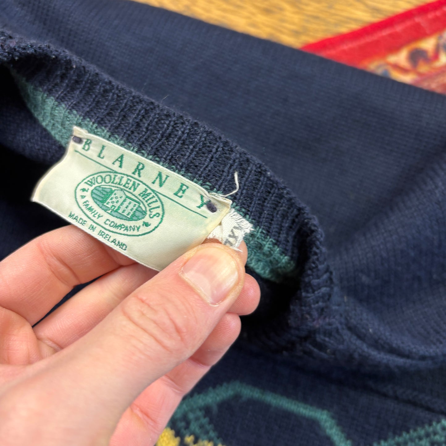 Vintage Wool Embroidered Navy Golf Chunky Knit Jumper - 2XL