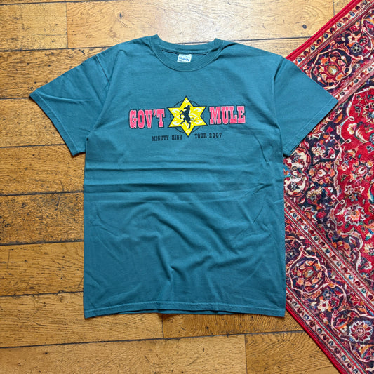 Vintage Gov't Mule Green 2007 Band Tour Graphic T-Shirt - S