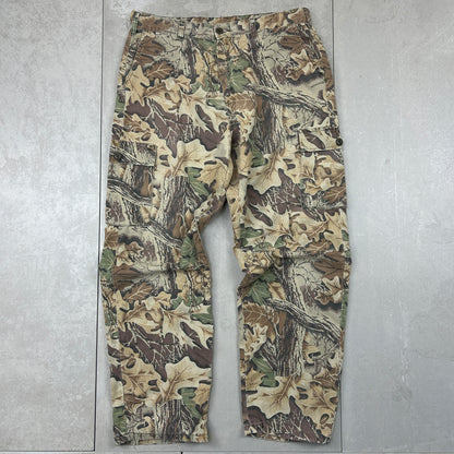 Vintage Real Tree Camo Baggy Khaki Cargo Workwear Hunting Trousers - 36 - 34