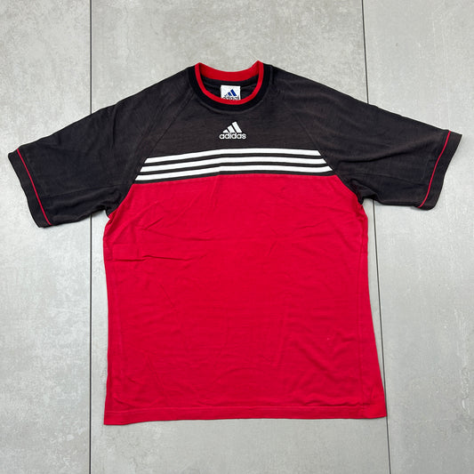 Vintage Adidas 90s Embroidered Red T-Shirt - L