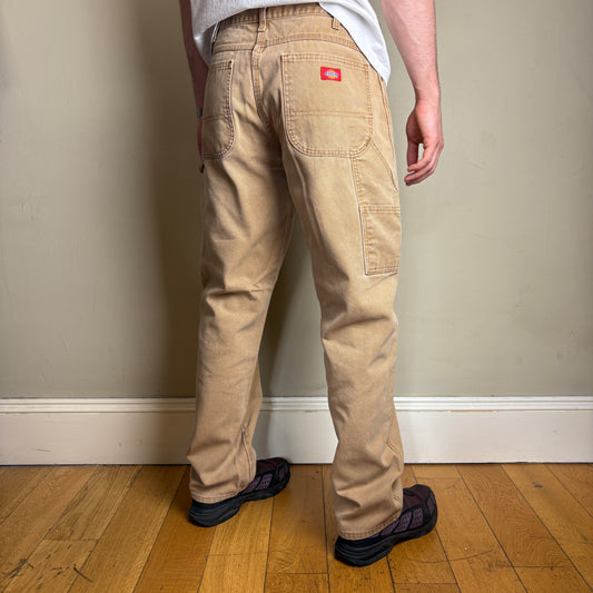 Vintage Dickies Brown Workwear Carpenter Baggy Trousers - 34L