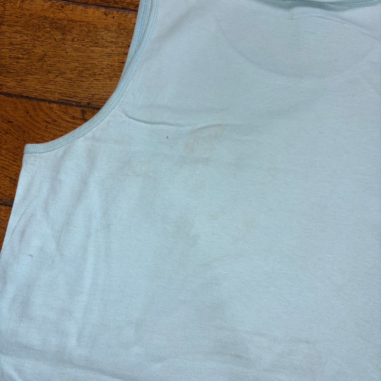Vintage Stussy Blue Graphic Vest T-Shirt - M