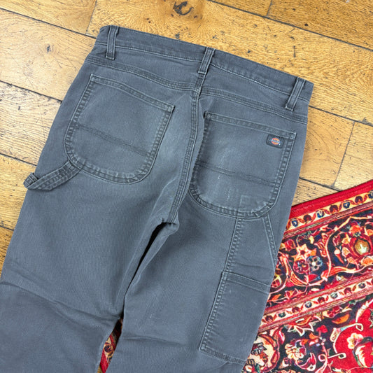 Vintage Dickies Workwear Carpenter Baggy Grey Trousers - 30