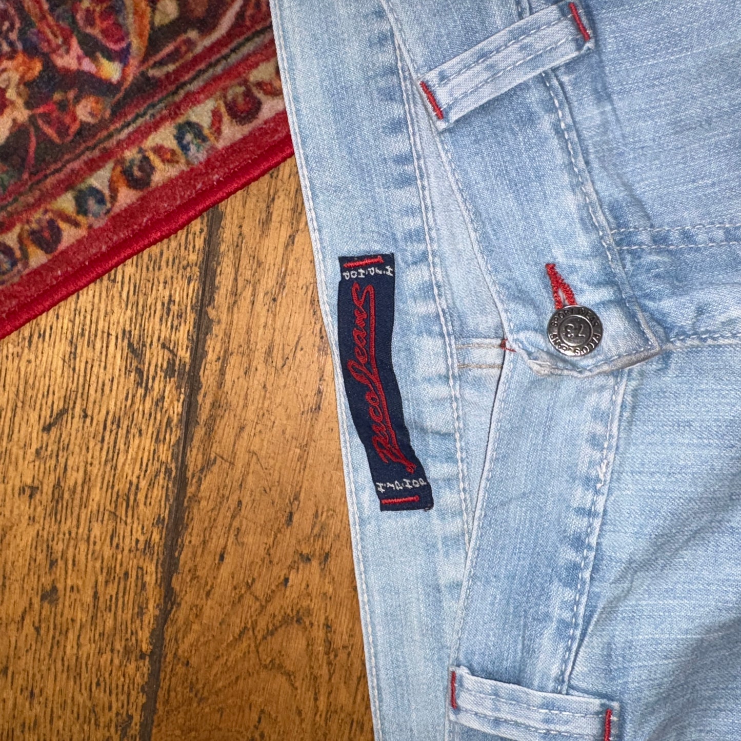 Vintage Blue Paco Jeans Embroidered Y2K Hip Hop Jeans Shorts Jorts - 36