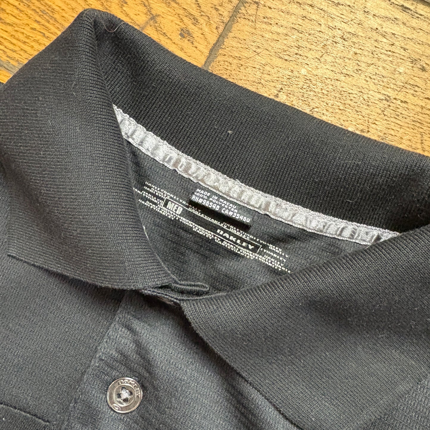 Vintage Oakley Black Polo Shirt - M