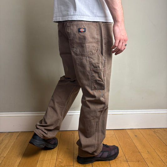 Vintage Dickies Brown Workwear Carpenter Baggy Trousers - 36R