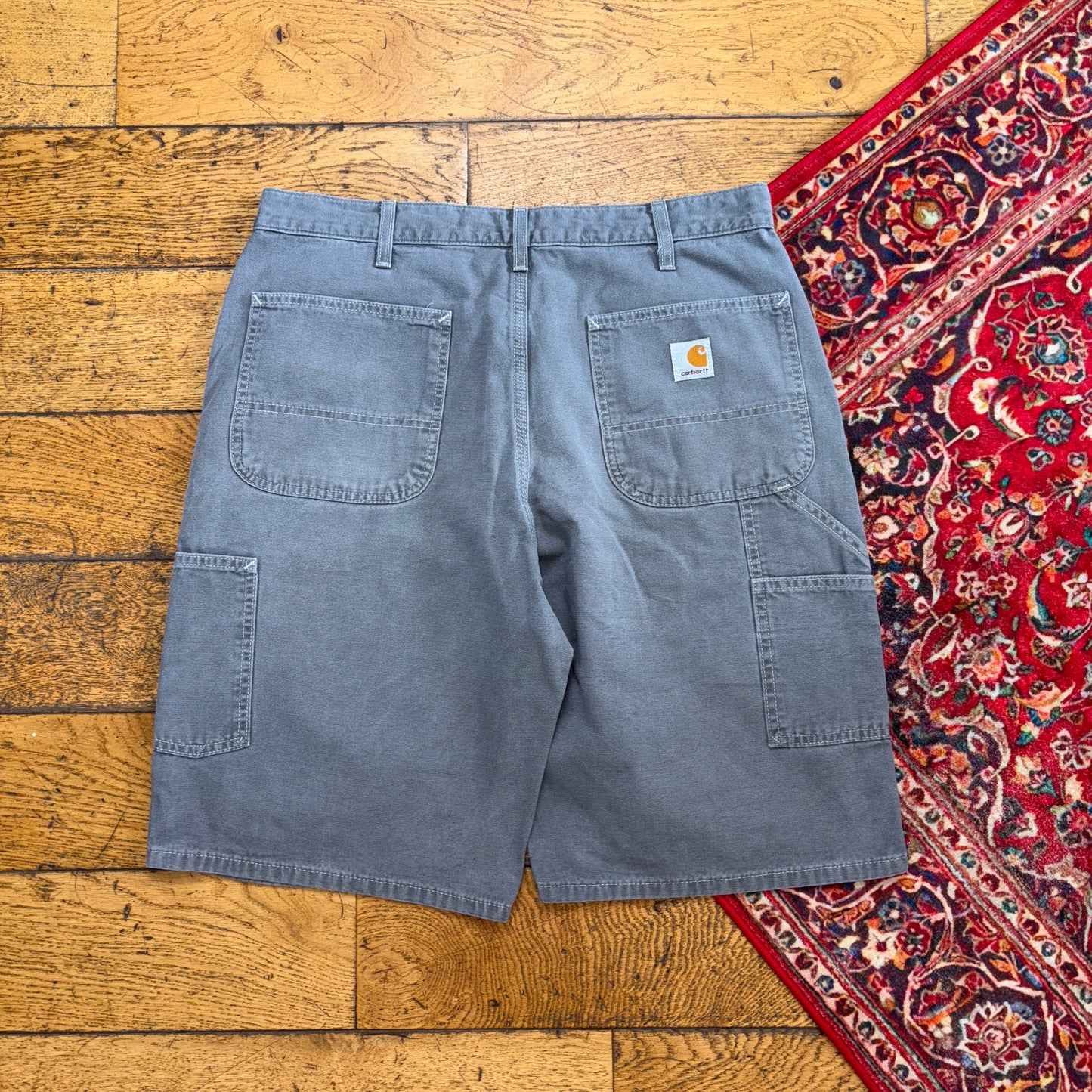 Vintage Carhartt Grey Workwear Baggy Carpenter Shorts - 34