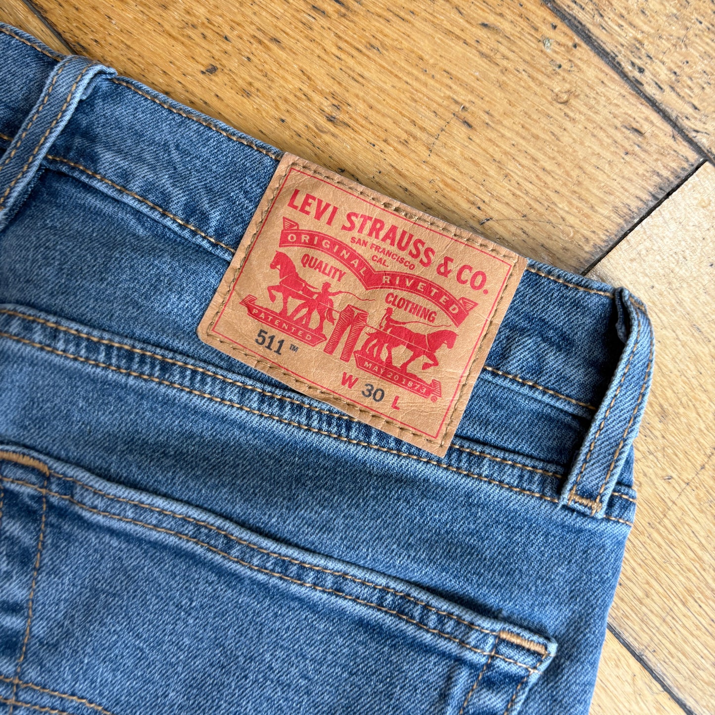 Vintage Levis 511 Slim Blue Denim Shorts - 30