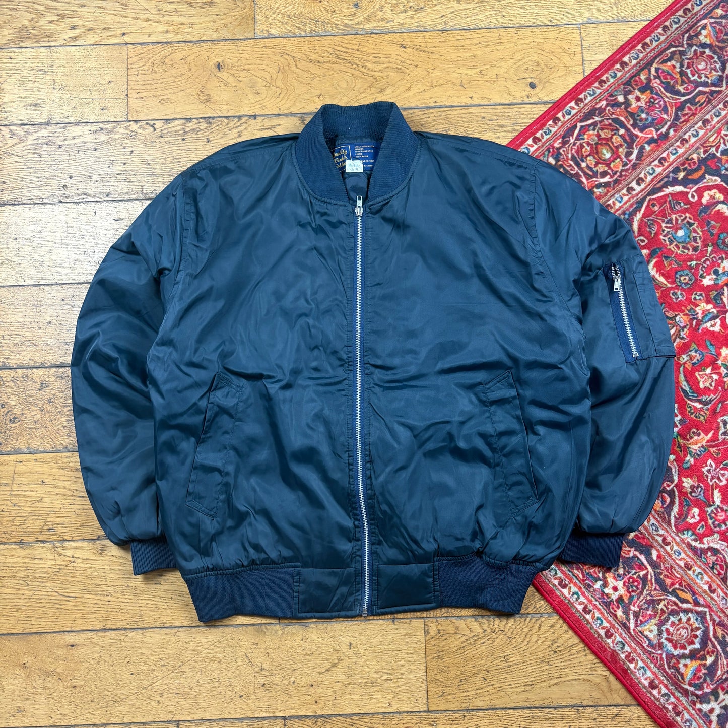 Vintage Blue Green MA-1 Bomber Jacket - XL