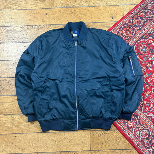 Vintage Blue Green MA-1 Bomber Jacket - XL