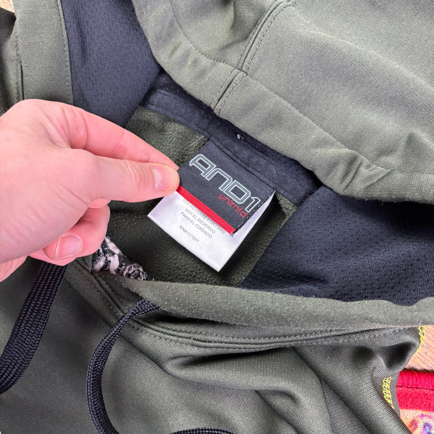 Vintage AND1 Green Basketball Y2K Embroidered Hoodie Sweatshirt - XL