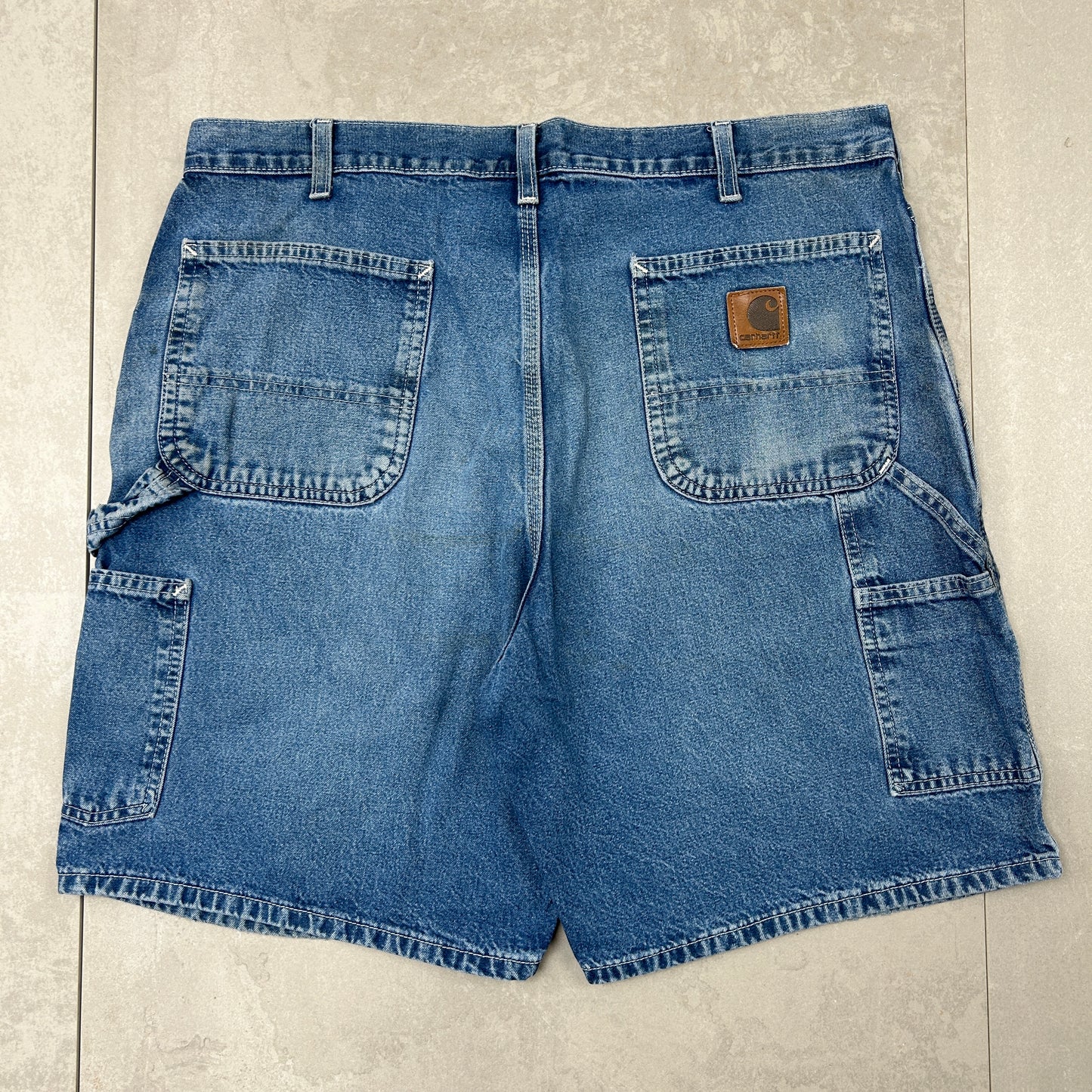 Vintage Carhartt Workwear Baggy Blue Carpenter Shorts - 38
