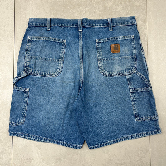 Vintage Carhartt Workwear Baggy Blue Carpenter Shorts - 38