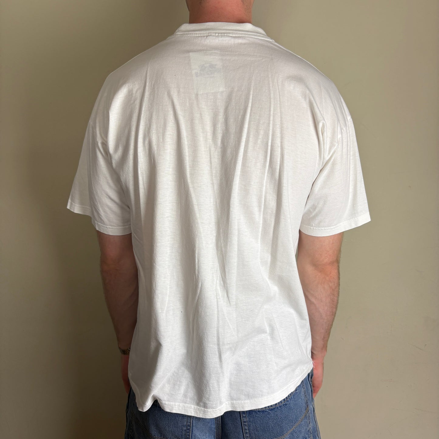 Vintage Marvel Spiderman White Graphic T-Shirt - L