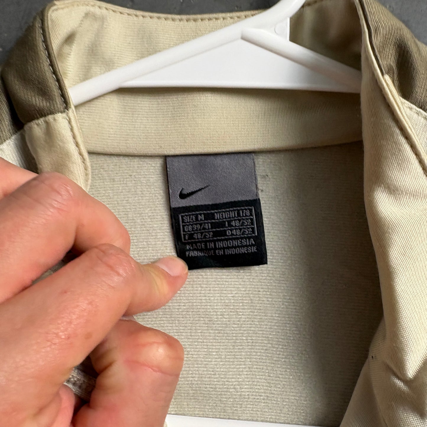 Vintage Nike Y2K 00s Gold Cream Tracksuit Track Jacket - M