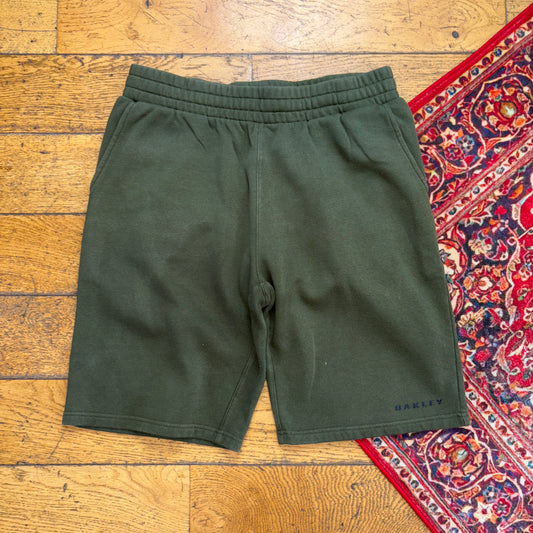 Vintage Oakley Green Sweat Joggers Baggy Shorts Jorts - 34