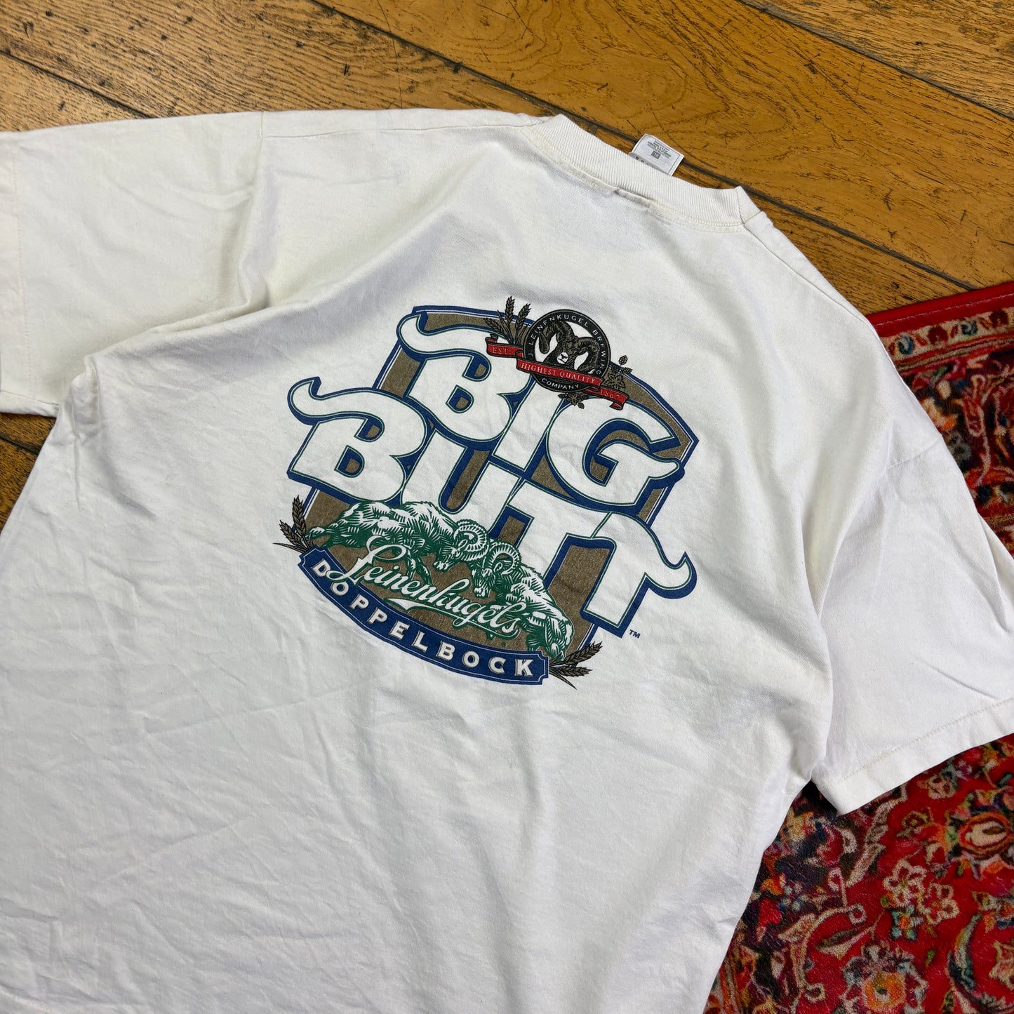 Vintage 90s Big Butt Funny White Beer Single Stitch Graphic T-Shirt - L