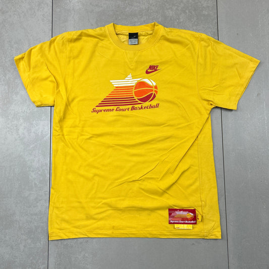 Vintage Nike Basketball Yellow Graphic T-Shirt - L