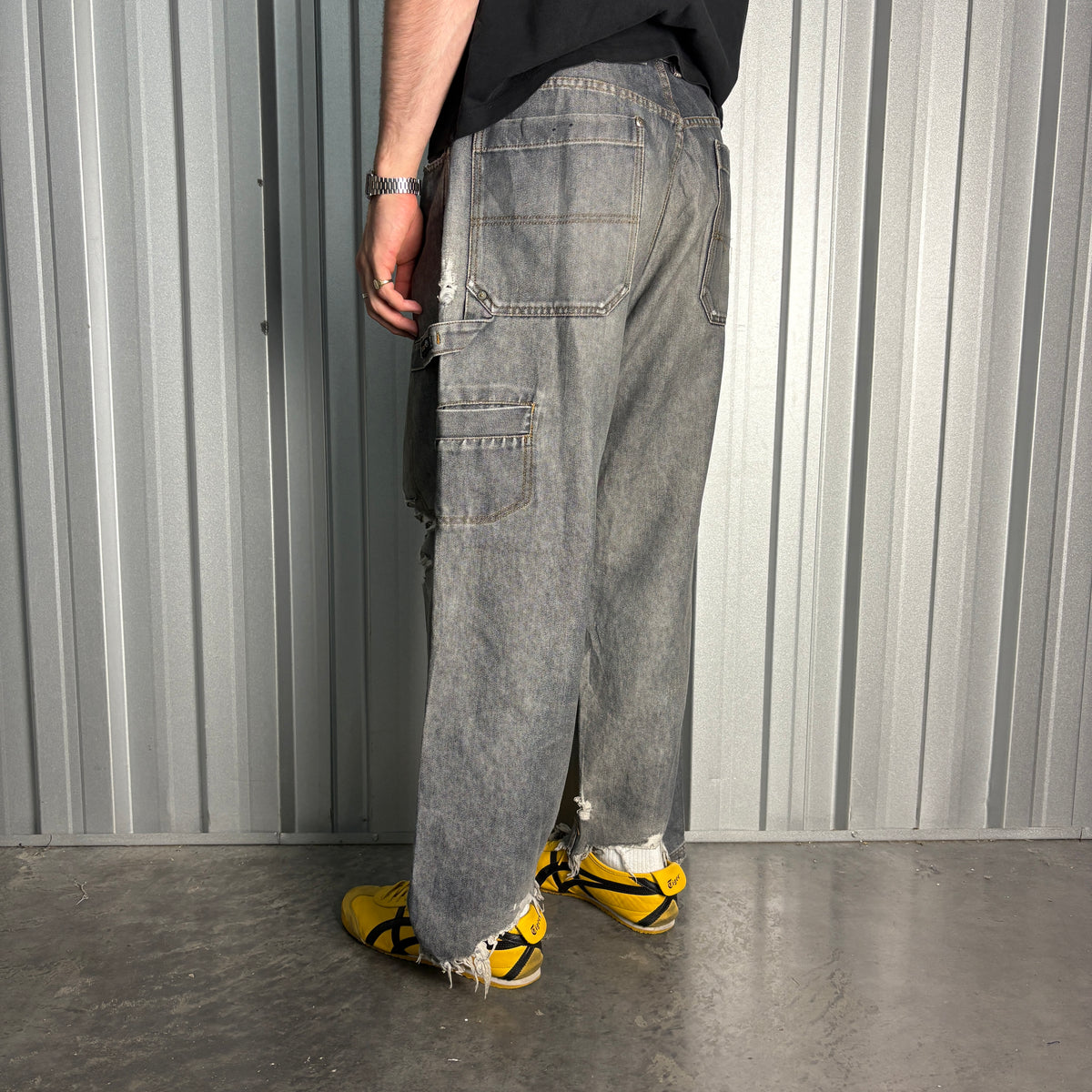 Freaky Massive Bob Embroidered Skate Hip Hop Y2K Baggy Jeans - 34S