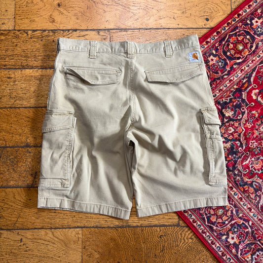 Vintage Carhartt Cream Workwear Baggy Carpenter Shorts - 36