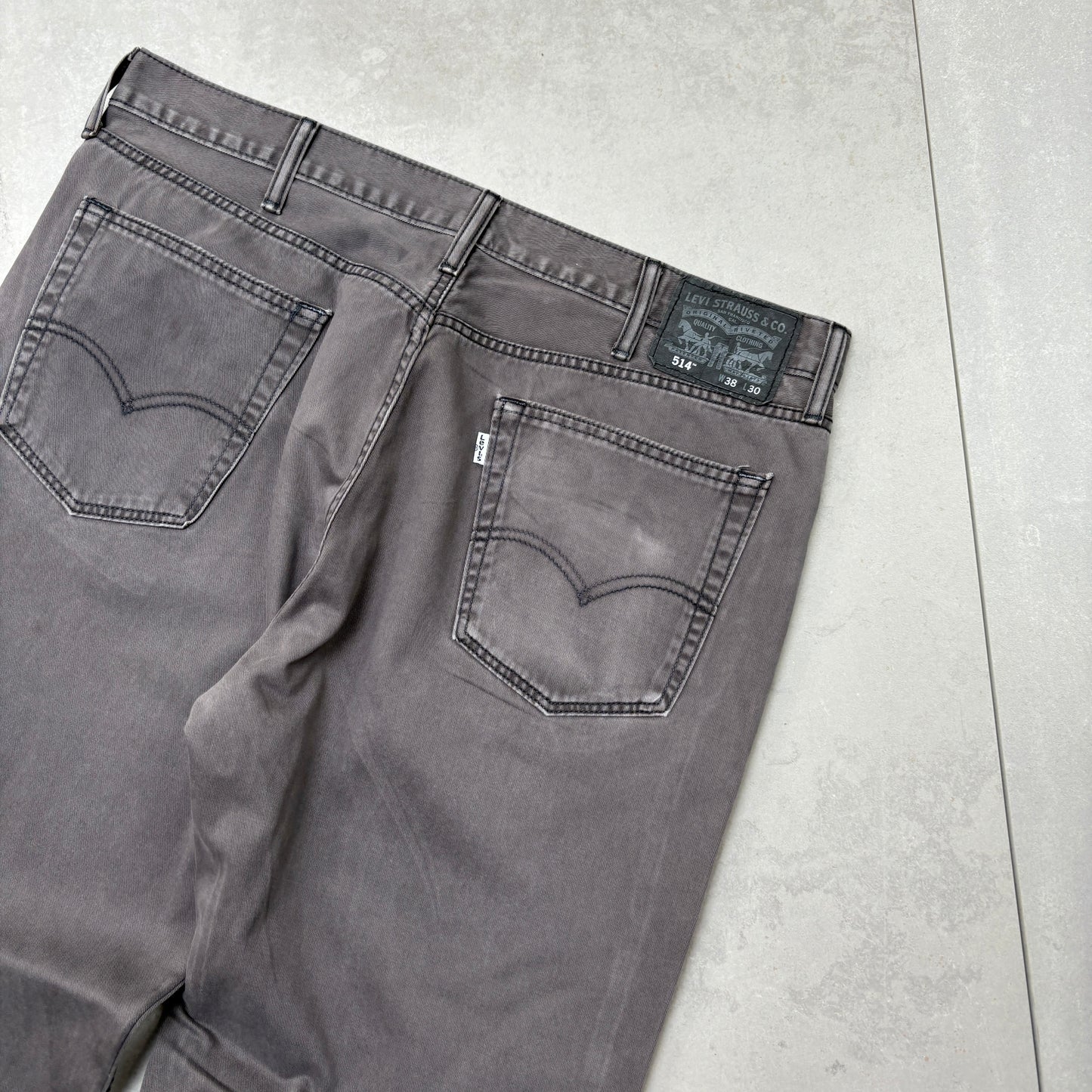 Vintage Levis 514 Straight Grey Denim Jeans - 38