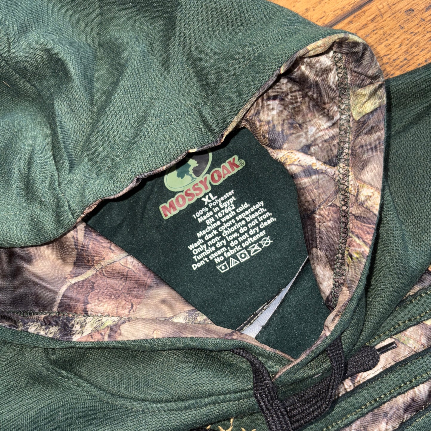Vintage Realtree Camo Green USA Hoodie Sweatshirt - XL