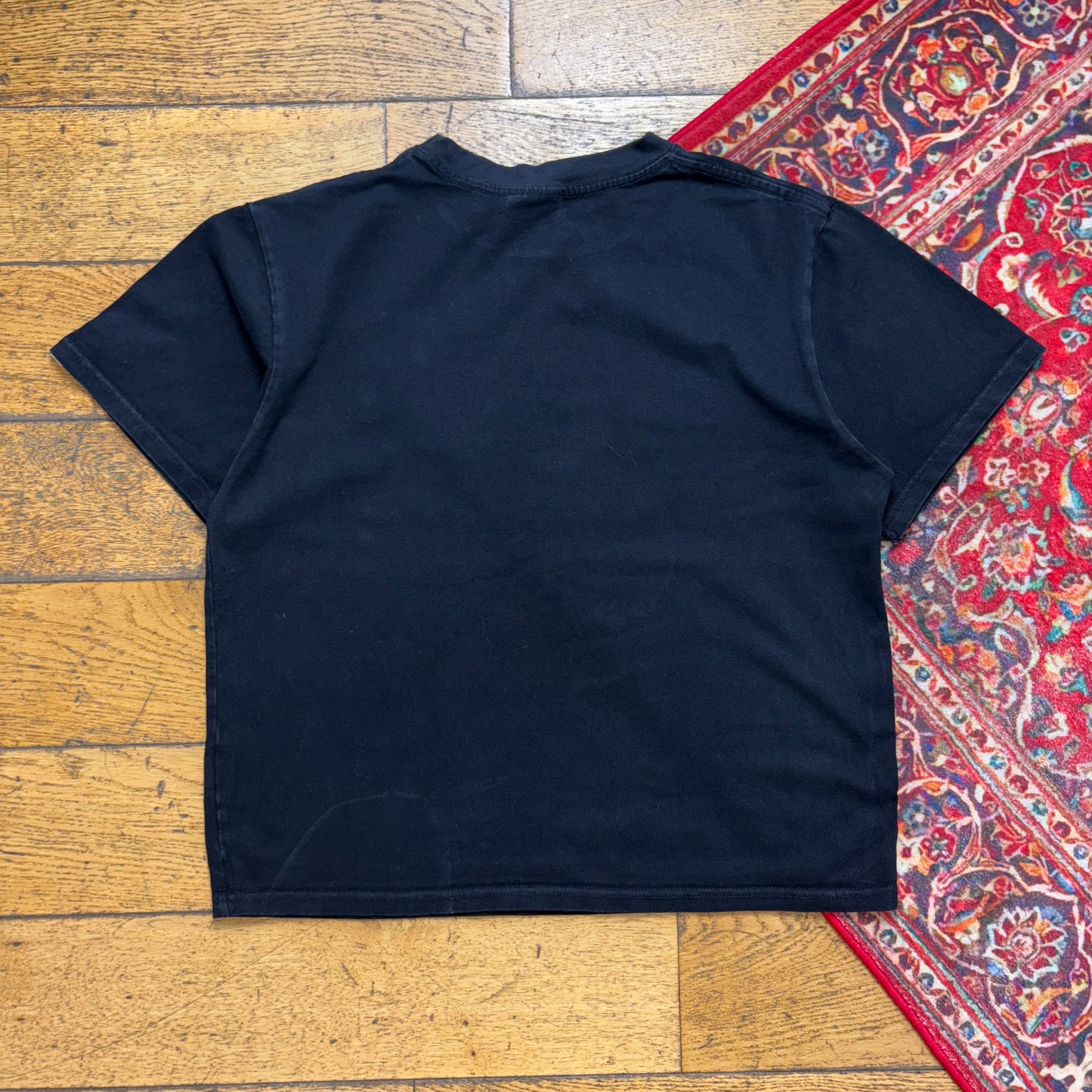 Vintage BAPE Bathing Ape Womens Black Boxy Embroidered Graphic T-Shirt - L