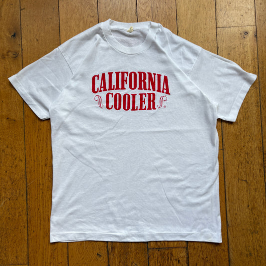 Vintage 1987 California Cooler Single Stitch White Graphic T-Shirt - S