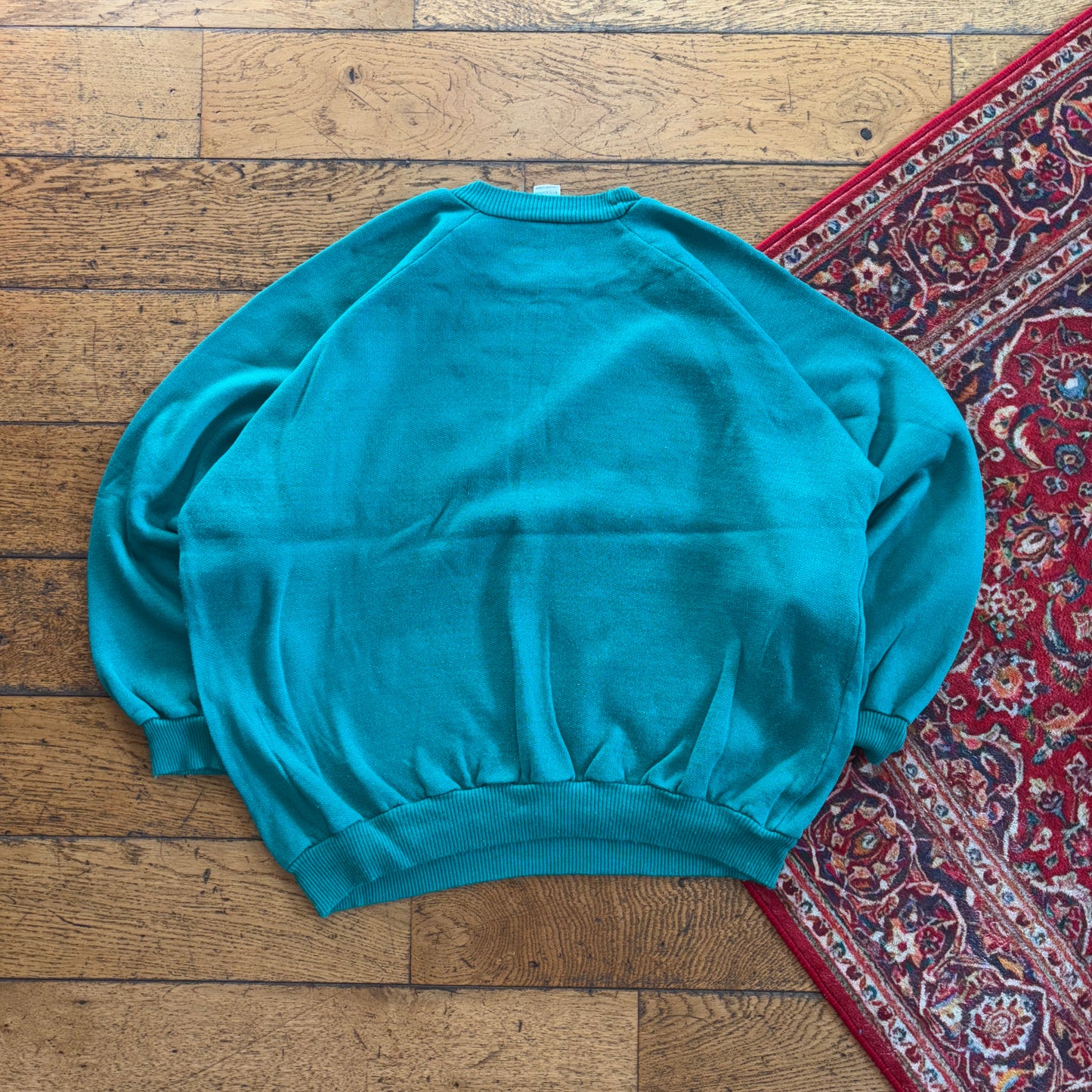 Vintage 90s Super Bowl Green Blue Graphic Sweatshirt - XL